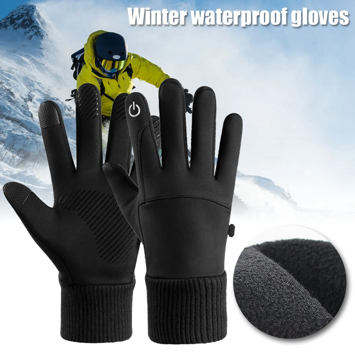 

Hot Winter Warm Gloves Touchscreen Gloves Thermal Full Finger Cycling Gloves Windproof Anti Slip Touch Screen MTB Gloves for Men