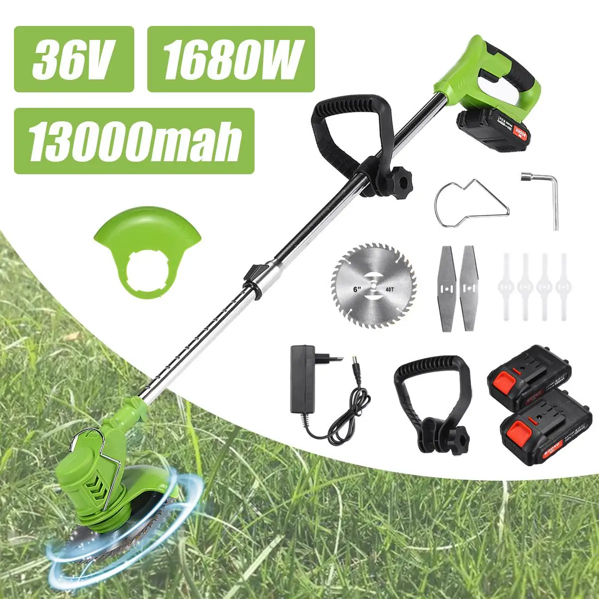 18800 RPM Electric Lawn Mower Cordless Grass Hedge Trimmer Adjustable Portable Handheld Mowing Machine Garden Tools Home