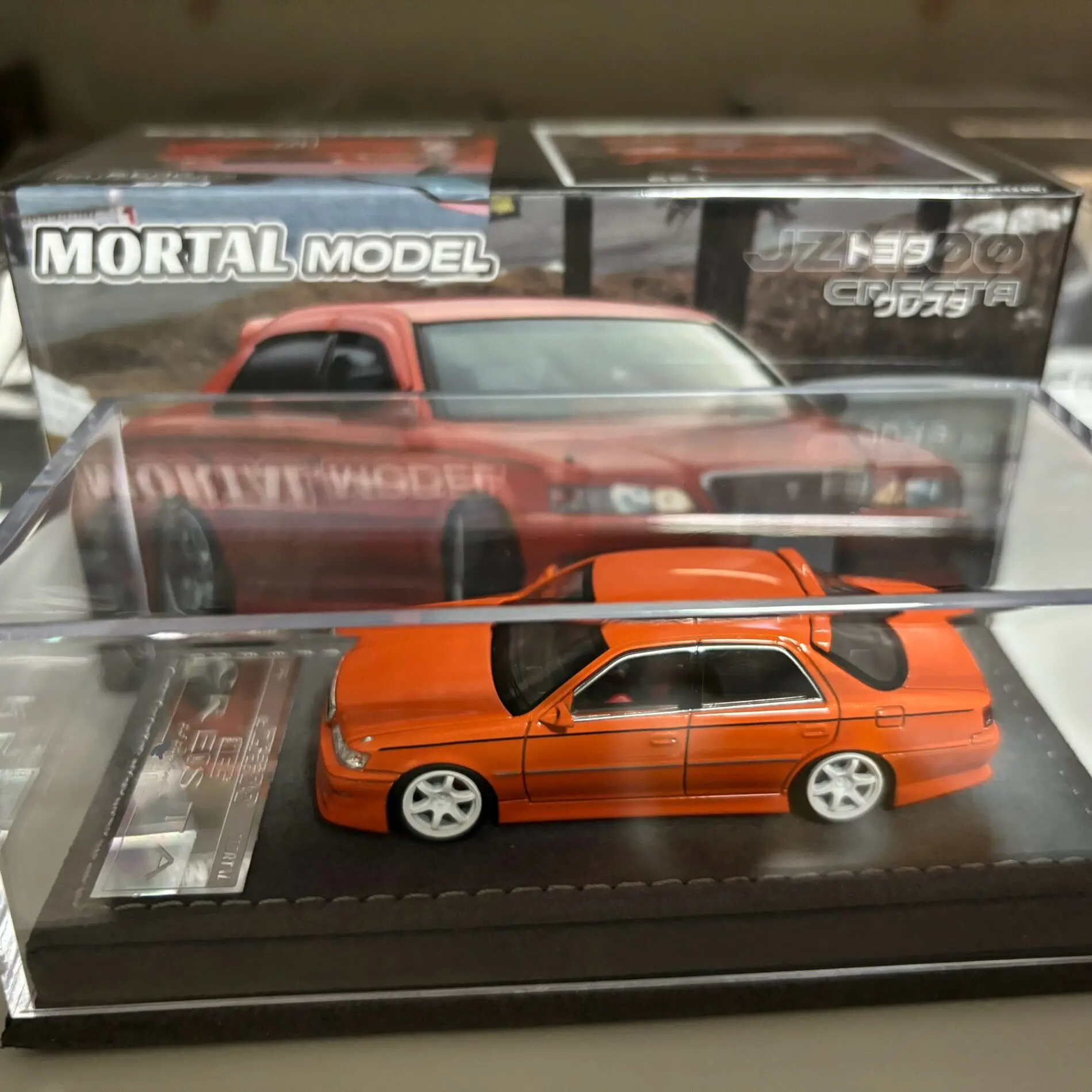 Фото Скидка на модель автомобиля 1:64 Toyota Cresta HEC Hangzhou Model Show Limited Sekimura Workshop Collab Orange Metallic №5