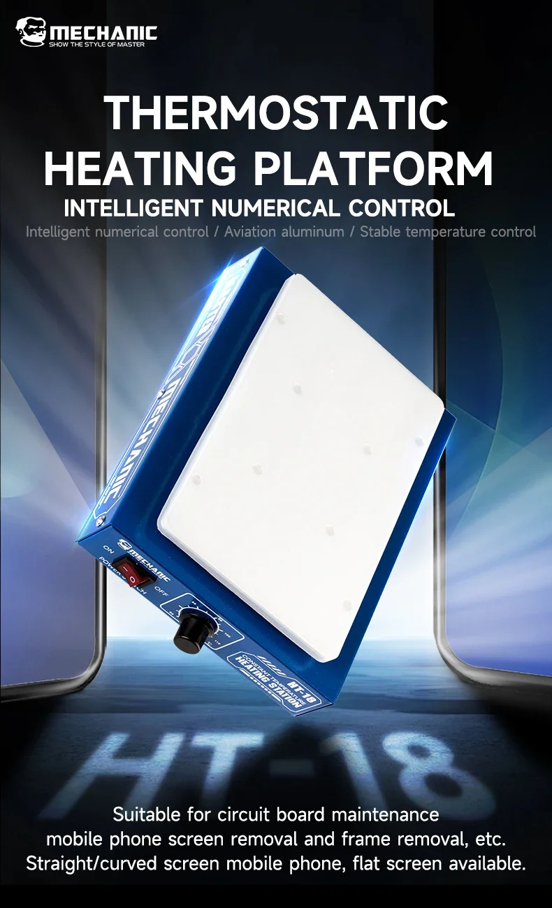 Фото Mechanic HT18 Умная цифровая нагревательная платформа Термостатическое управление для удаления экрана Сварочная схема Ремонт Нагревательное применение №5