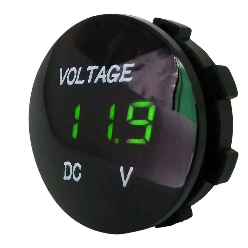 

DC5V-48V LED Panel Three-digit Digital Display Voltmeter Tester Round Waterproof Motorboat Motorcycle Monitor Display Voltmeter