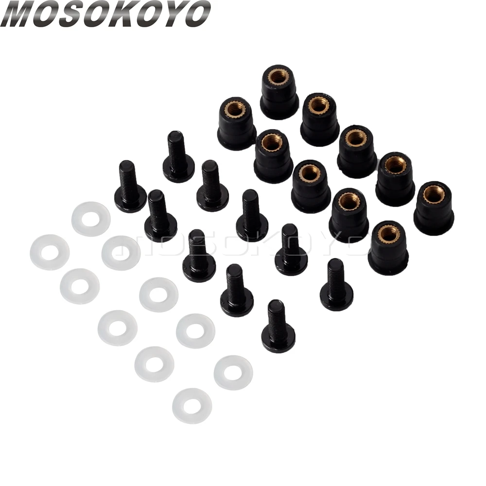 

M5 обтекатель болт для лобового стекла мотоцикла винты для ветрового стекла болты гайка универсальная для Kawasaki ZX 10R ZX-6R Ninja 1000SX H2 SX Well Nut