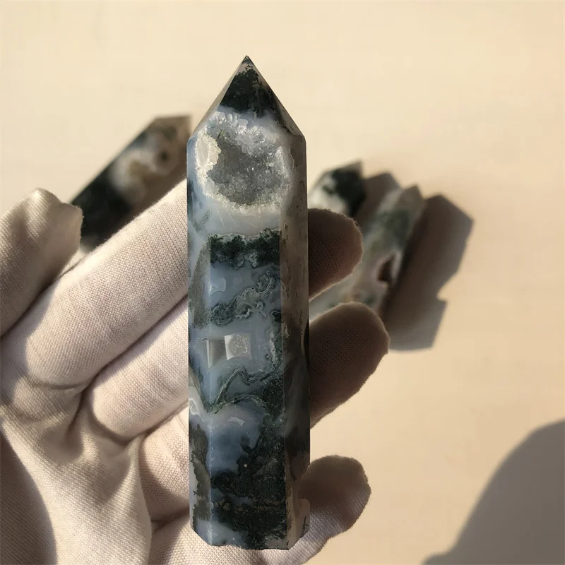 

1 шт. натуральная Хрустальная колонна, водная трава, агат, точка с друзовым Мохом, Нефритовая кварцевая палочка, украшение для дома