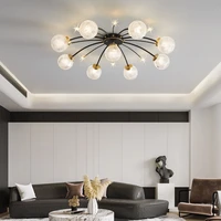 copper modern nordic led chandelier for living room bedroom dining room kitchen pendant lamp gold glass ball g9 hanging light