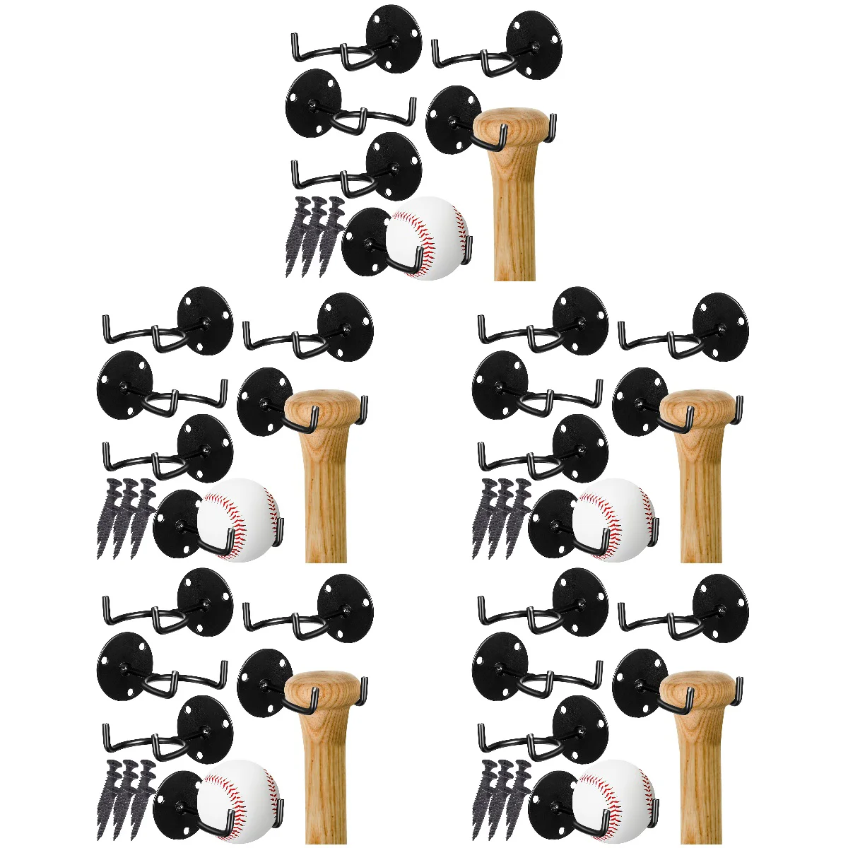 

30 Pcs Sturdy Baseball Bat Brackets Baseball Bat Racks Baseball Bat Stands Baseball Bat Holders Baseball Bat Hangers