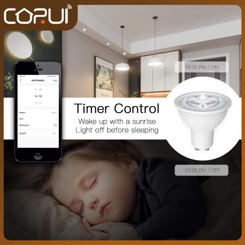 

Gu10 Spotlight Lamp Dimmable Diy Rgbcw Led Light Bulb Adjustable Brightness Tuya/smartlife App Gu10 Light Bulb Zigbee Spotlight