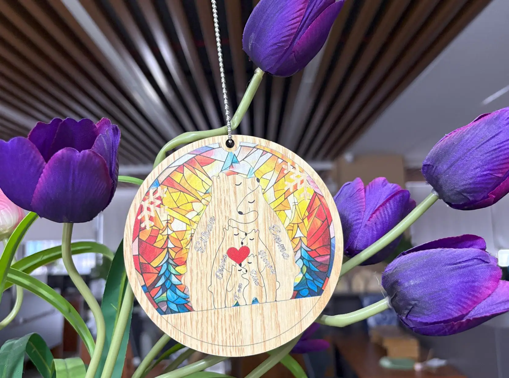 Деревянная семейная головоломка с медведем деревянное имя семейный подарок на