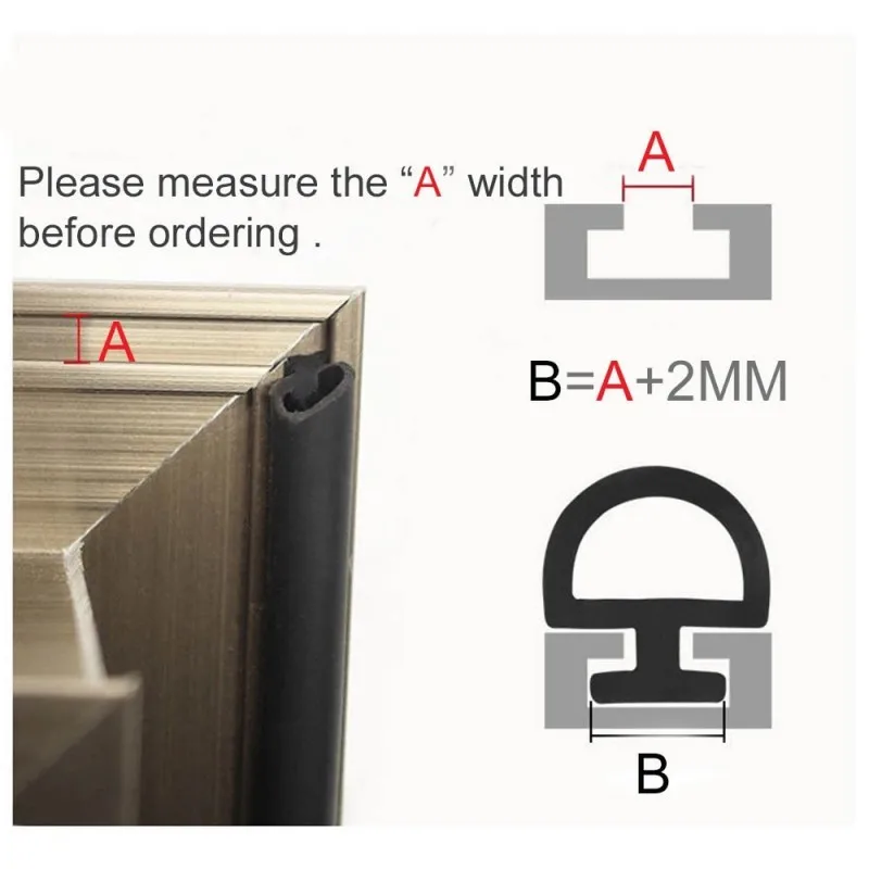 Фото Уплотнительные ленты из EPDM для дверей и окон, нижняя часть, алюминиевый мост, герметизированный пластик, энергосберегающие, для дверей, 5 м, 10 м, 5 м №4