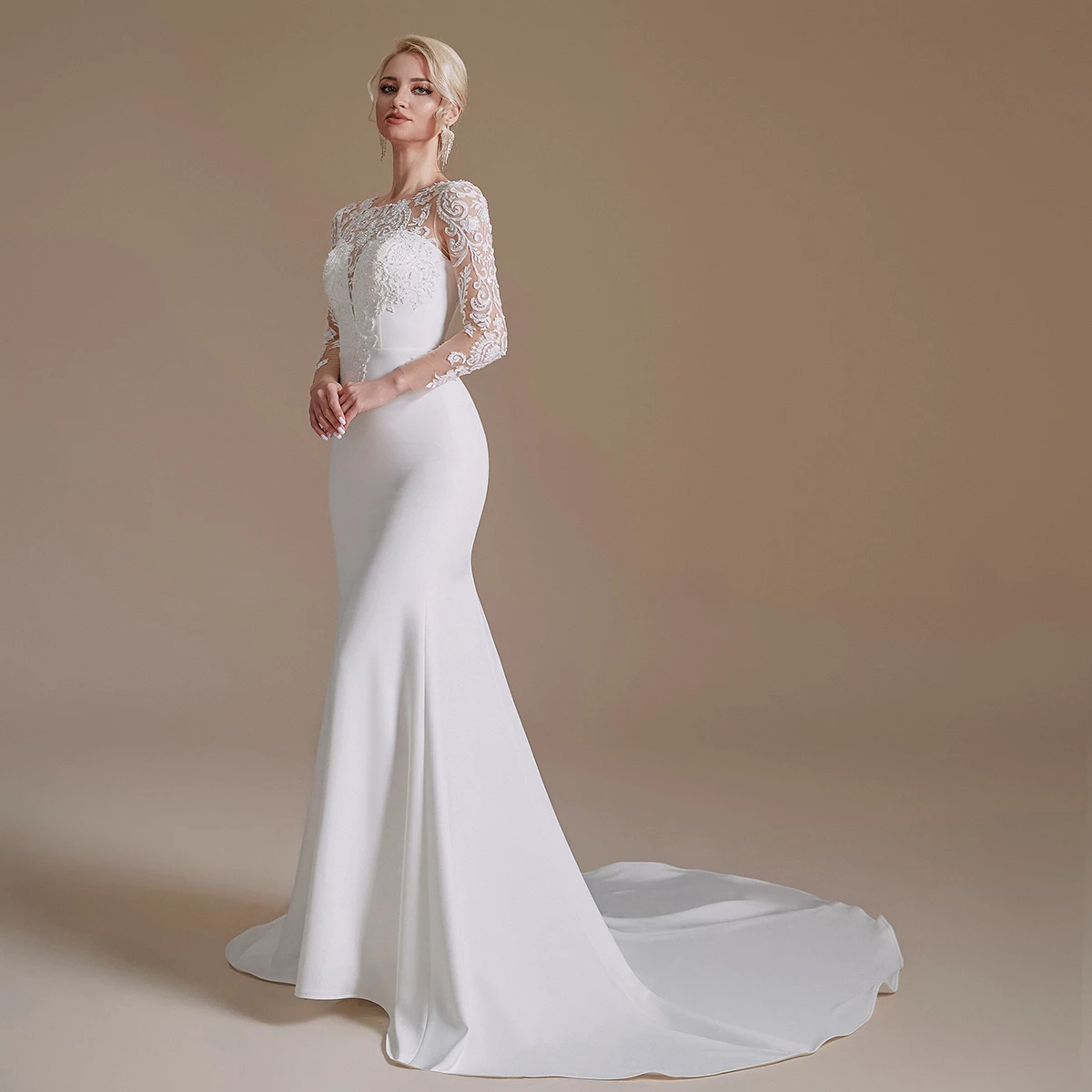 Кружевное Свадебное платье для невесты 2022 с лямкой на шее и глубоким V-образным