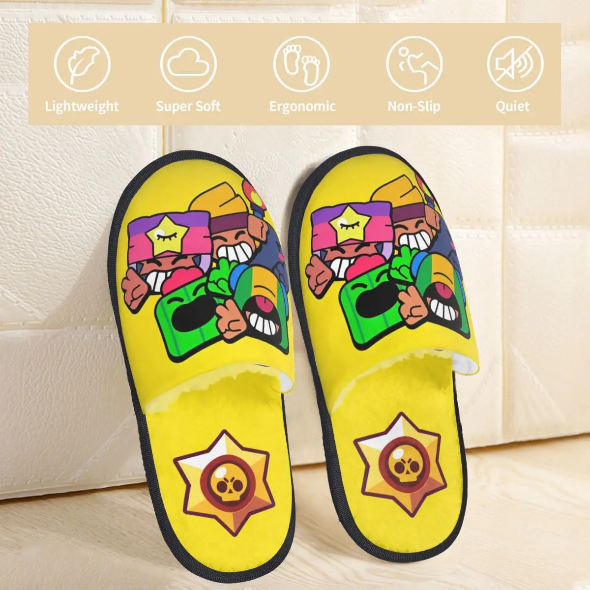 Brawll Emz Спайк Писк Зимние тапочки Спальня Игра Мультфильм Уютные бытовые меховые