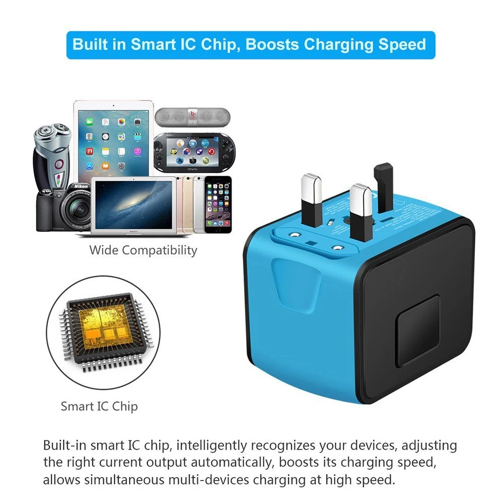 Адаптер для путешествий Международный универсальный адаптер питания все в одном