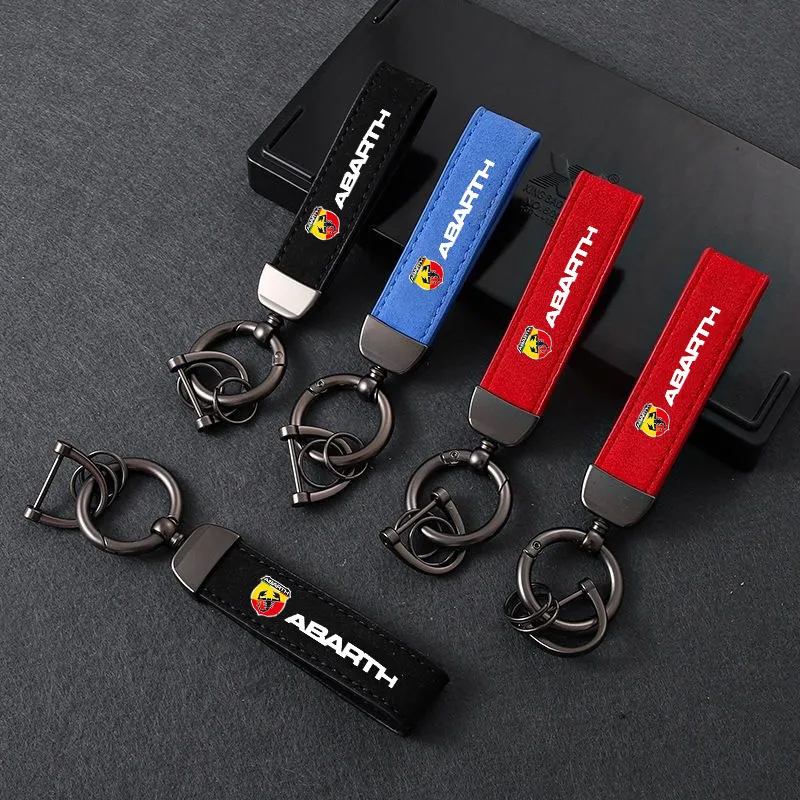 

For Fiat Abarth 595 Abarth 500 Abarth 124 Spider key ring Car Accessories Suede Keychain Sport Key Ring Custom Gift With