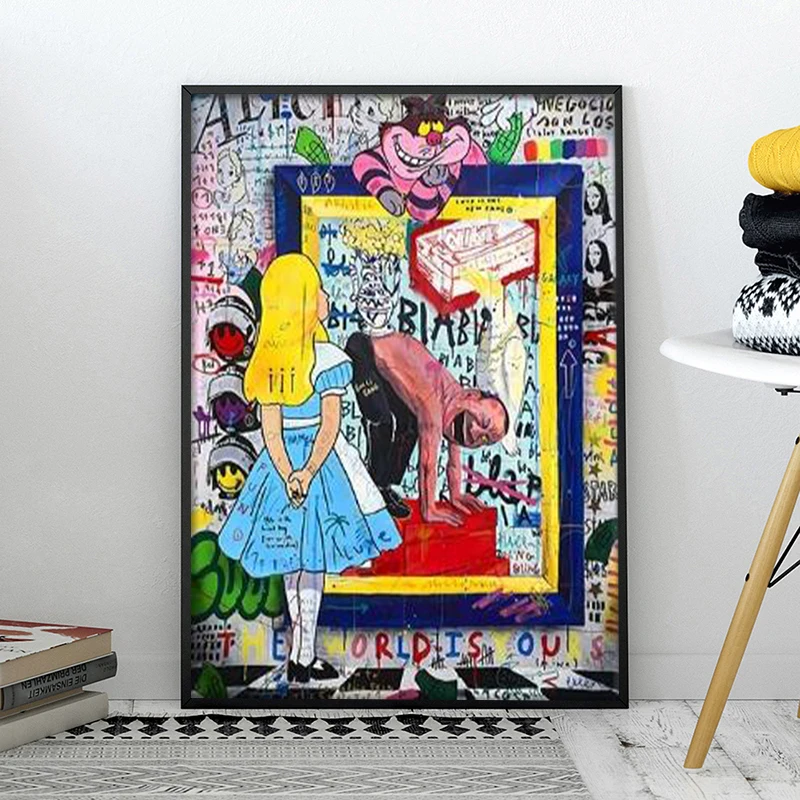 

Graffiti Art Paintings Canvas Posters Princess Dance Street Pop Art Picture On The Wall Canvas Prints For Home Living Room Decor