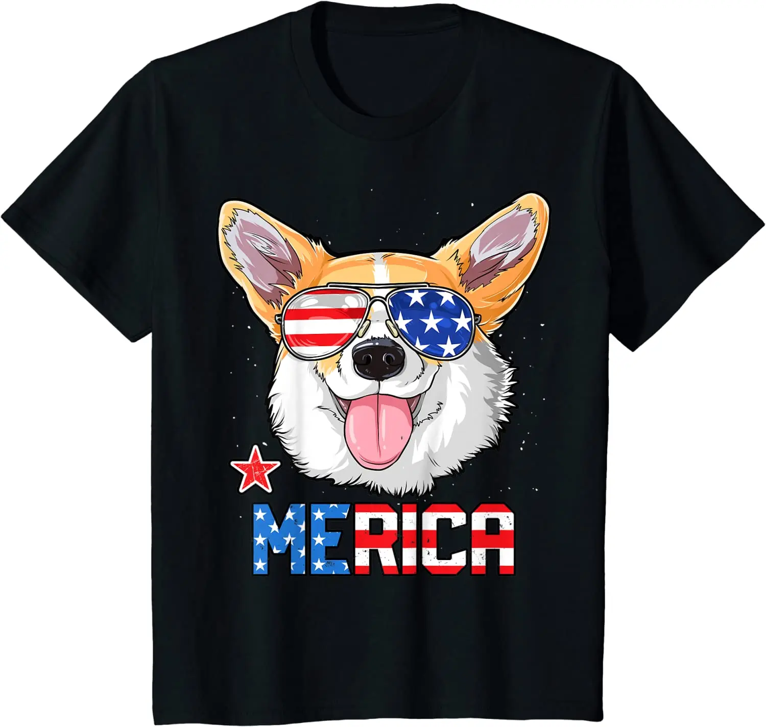 

Corgi Merica 4th of July T Shirt Kids Boys Girls Dog Puppy Casual T Shirts Daily Four Seasons Cotton Tees Vintage T Shirt