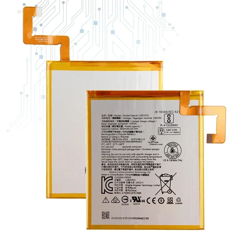 Новый L19D1P32 L18D1P32 4850 мАч перезаряжаемый высококачественный сменный аккумулятор