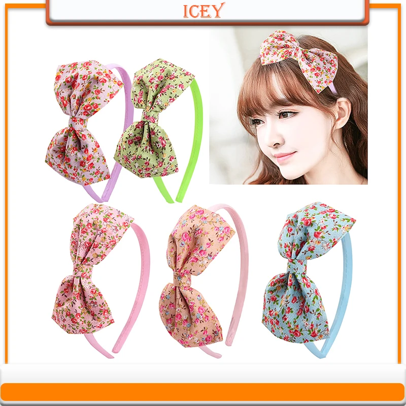 

1pc Wreath Butterfly Bow Headbands Hoop Hairpin Floral Fabric Kids Women Hairbands Printing Headdress Hair Accessories Headwear