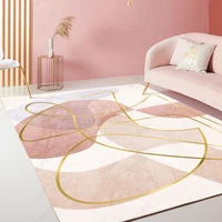 family style simple 3d carpet for living room modern bedroom bedside pink rug anti slip mat home decoration washable doormat