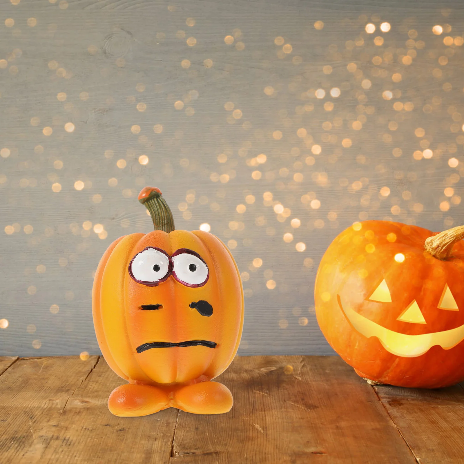 

Halloween Pumpkin Figurine Funny Pumpkin Statue Resin Halloween Decoration Table Ornament