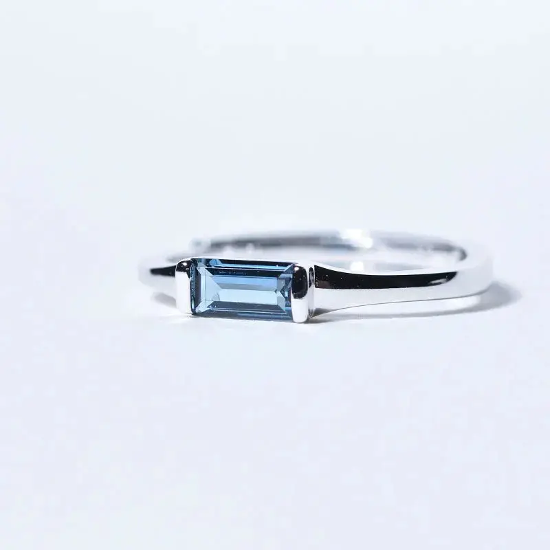 

T R Topaz Cold Wind Ring Female S925 Silver Niche Design Minimalist Minimalist Small Fresh Ins Style