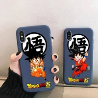 dragon ball goku vegeta phone case for iphone 13 12 mini 11 pro xs max x xr 7 8 6 plus candy color blue soft silicone cover