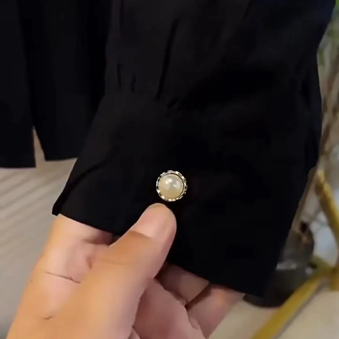 Женская кружевная рубашка с бантом