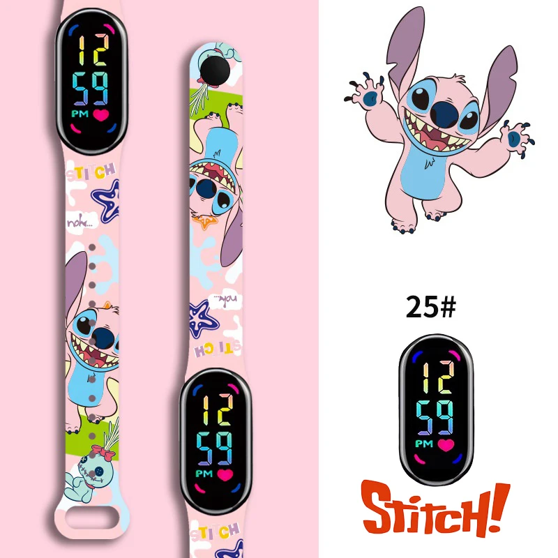 Детские часы Disney Stitch водонепроницаемые спортивные с сенсорным экраном для