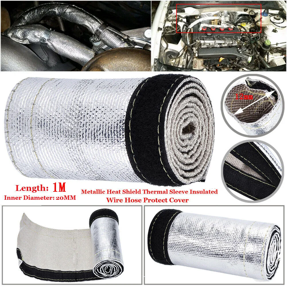 

New 1M Metal Heat Shield Sleeve Insulated Wire Hose Cover Wrap Loom Tube Thermal Insulated Sleeve Wire Cover 12mm Car Accessory