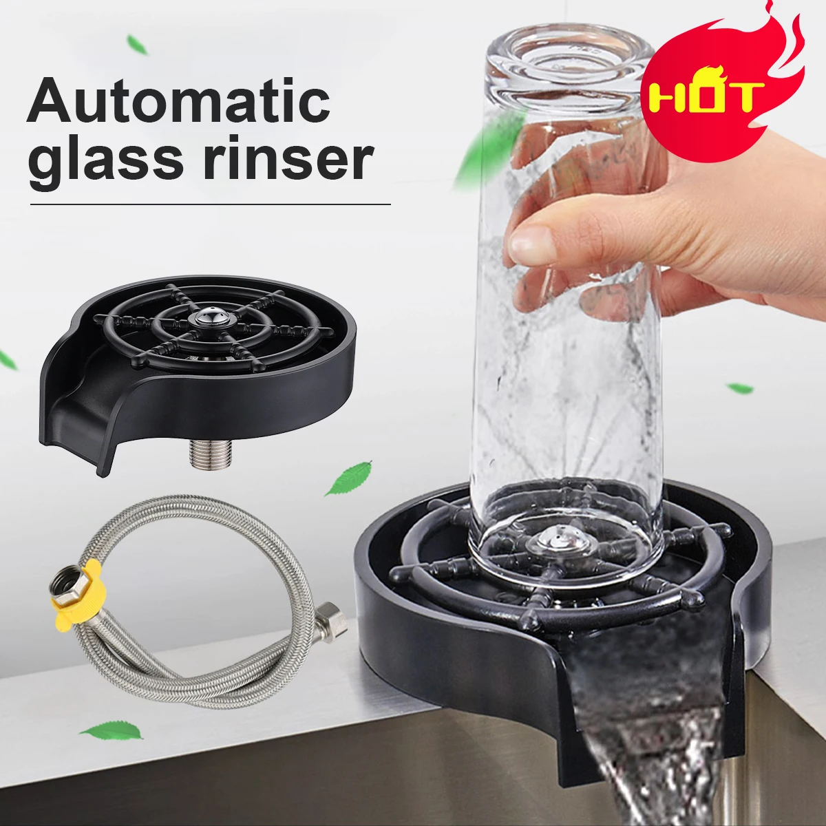 

Automatic Glass Cup Washer High Pressure Bar Kitchen Beer Milk Tea Cup Cleane Angle Spray Faster Washing Tool Sink Accessories