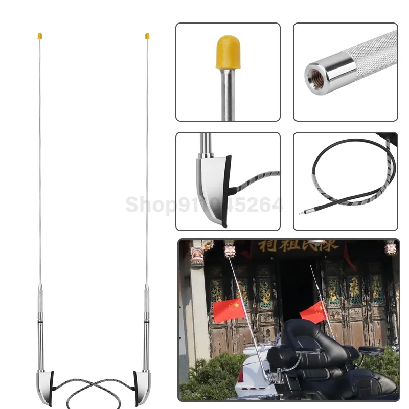 Motorcycle Antenna Base Chrome Channel Radio Decoration Motocross Accessories For Honda Goldwing 1800 GL1800 2001-2017