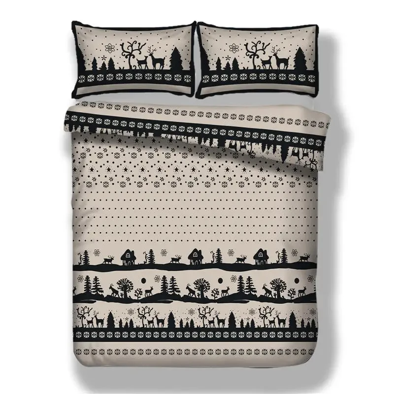 

Рождественский комплект пододеяльников, снежинка, дерево, лось, олень, двойной Королевский двуспальный Красный Синий Комплект постельного белья, двойной Детский новогодний подарок