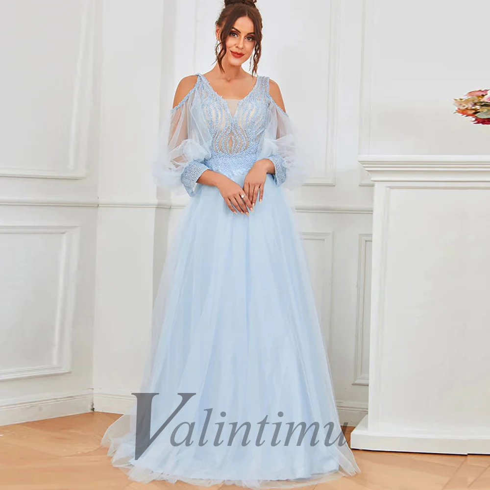 

Tulle Elegant Tank Off The Shoulder Illusion Evening Gowns For Women Appliques Lace Made To Order Robes De Soirée Formal Prom