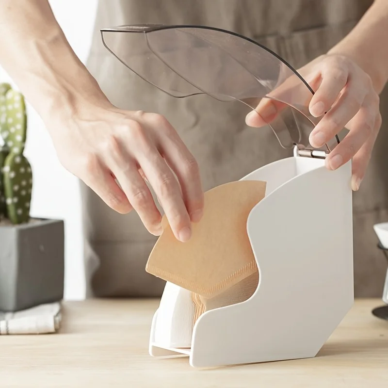 

Coffee Filter Paper Holder Filter Paper Box Coffee Bar Rack Waterproof Coffee Paper Holder Dustproof Filter Paper Storage Box