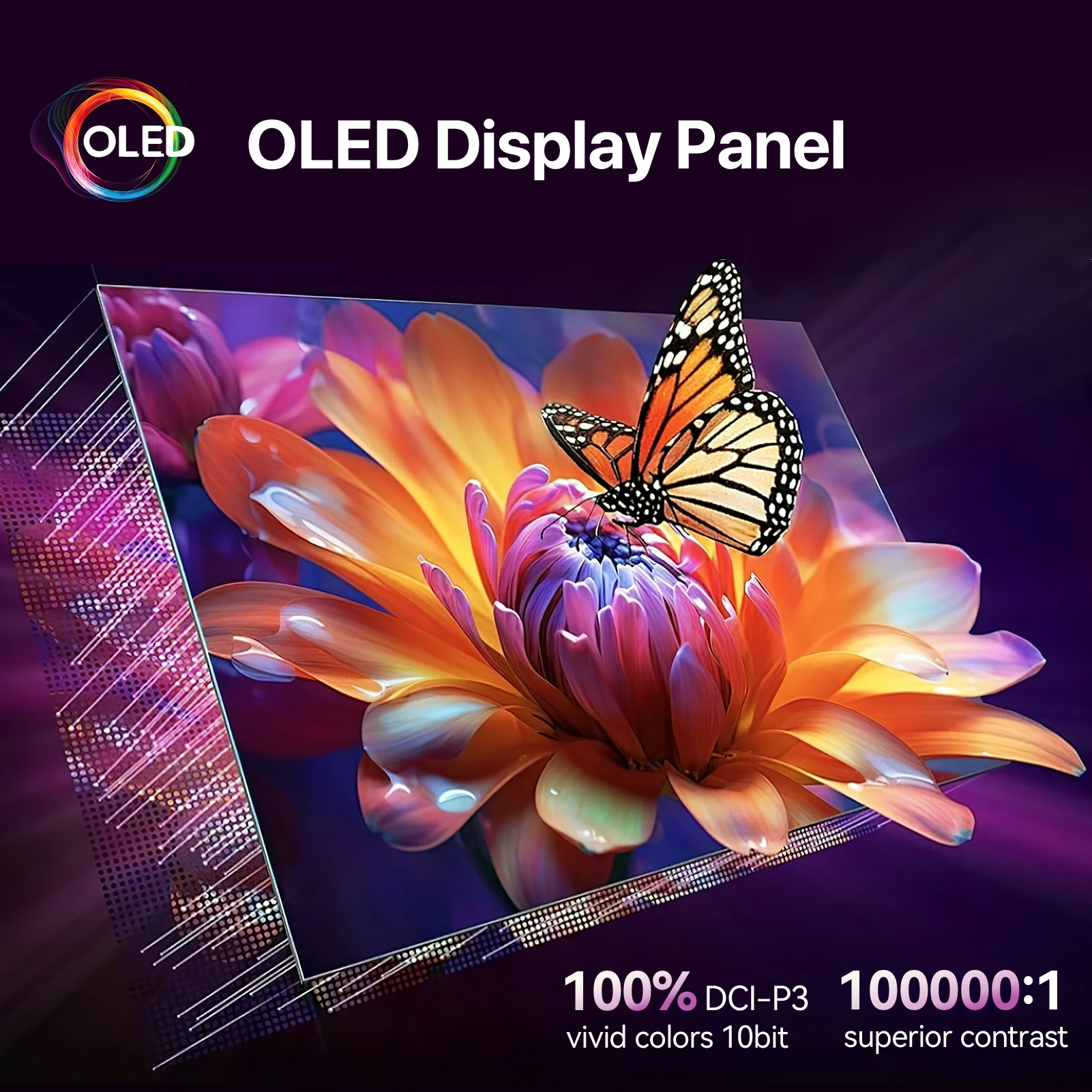 Фото 16-дюймовый портативный OLED-монитор 2880*1800 120 Гц игровой дисплей 500 нит 100% внешний экран DCI-P3 с мини-HDMI для ноутбука №3