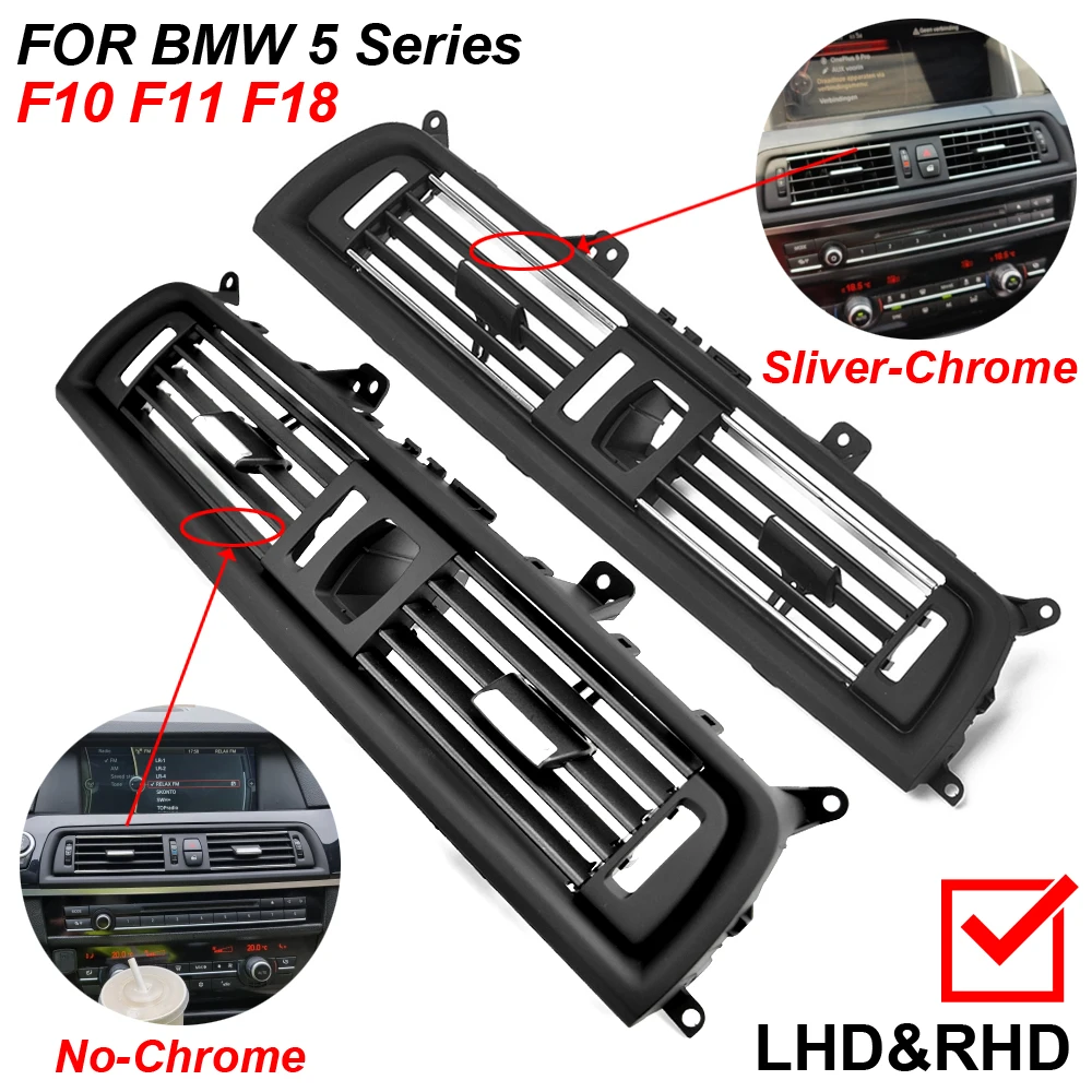 

New For BMW 5 Series F10 F11 F18 64229166885 High Quality Front Console Dash Air Conditioner Chromed AC Vent Complete Assembly