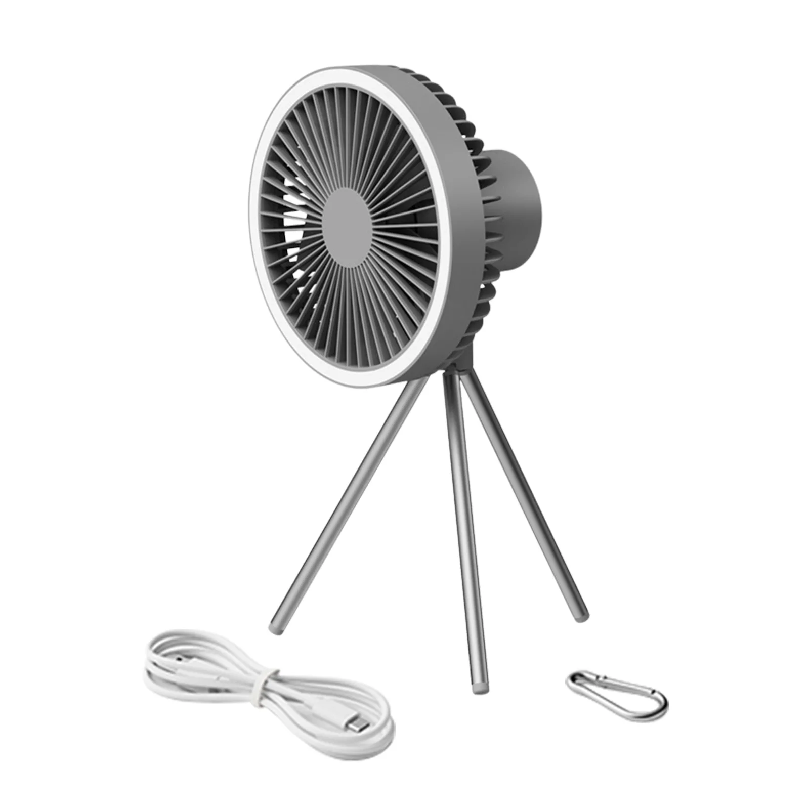 

Portable Triopd Camping Fan Rechargeable Fan Portable With Light 10000mAh Camping Triopd Fan With 3 Adjustable Speed And Timer