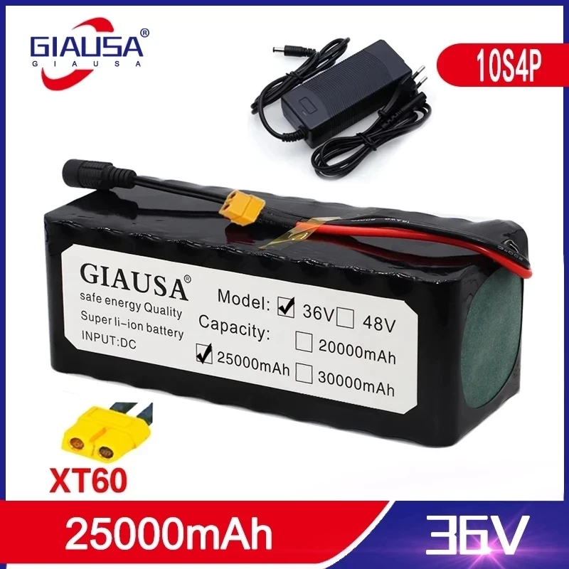 

Аккумулятор GIAUSA для электровелосипеда, 36 в 25 Ач, встроенный 20 А BMS 36 В 10S4P, литиевый аккумулятор с зарядкой 42 в 2 А, батарея для электровелосипе...
