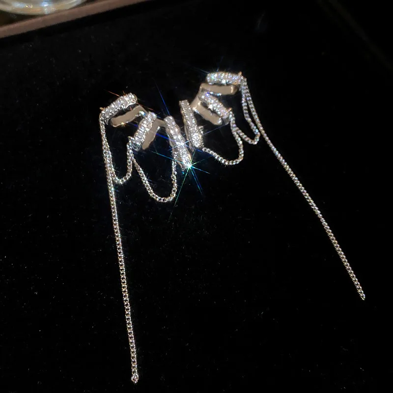 1 шт. непирсинг для женщин серебряный цвет Kpop новинка кисточки Длинные Поддельные