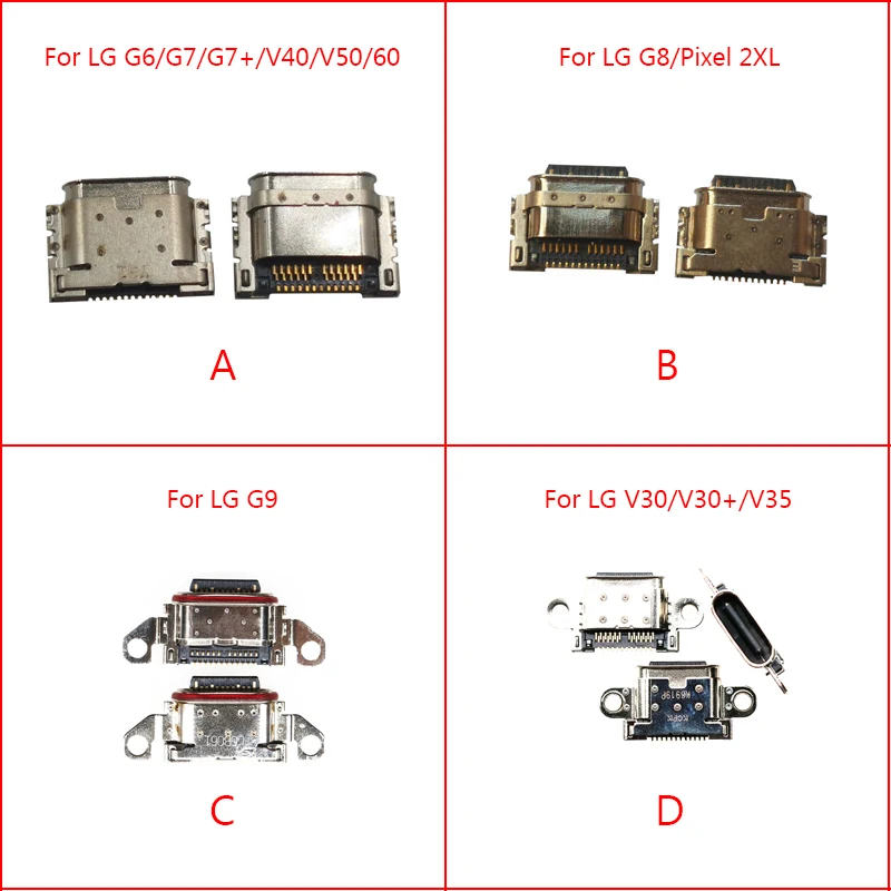 

2PCS Type C USB Charging Dock Connector For LG G8 ThinQ G820 G8S G7 Q7 G6 G600 G9 G900 Q92 V60 V50 V40 V30 V35 V30S Charger Port
