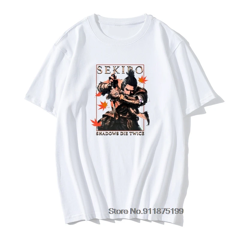 

Men's Samurai Shinobi Sekiro Shadows Die Twice T Shirt Souls Game Japanese 100% Cotton Short Sleeve Tees Humorous T-Shirt