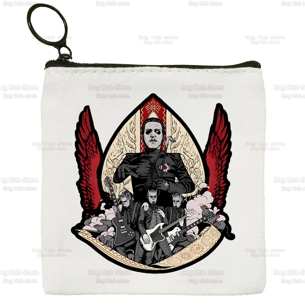 Ghost Band Hard Rock Band Bag Pure White Bag Handmade Ghost B.C. Heavy Metal Cloth Bag Coin Purse Whiteboard  Bag Handbag