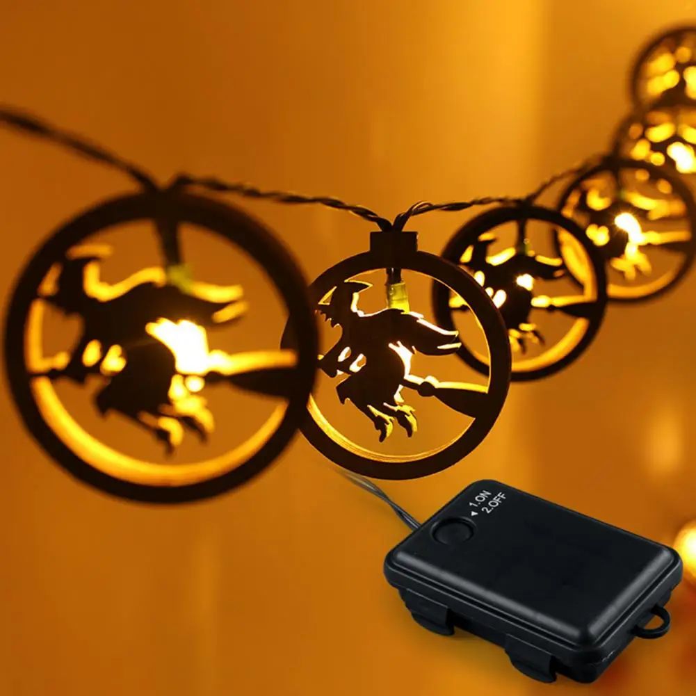 

String Light High Brightness Non-Glaring Waterproof Creative Shape Long Lifespan Decorative Plastic Witch String Light Halloween