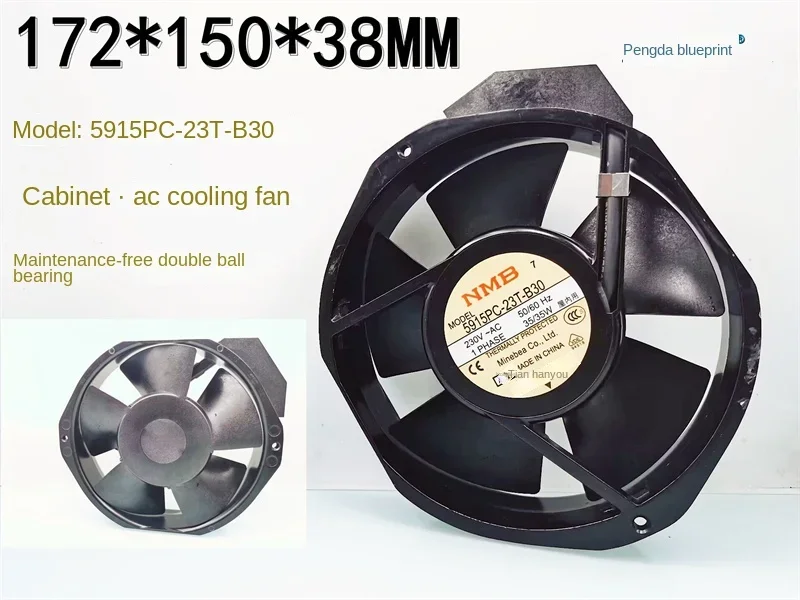 Новый охлаждающий вентилятор для шкафа NMB MEBO 5915PC-23T-B30 230 В переменного тока 172*150*38
