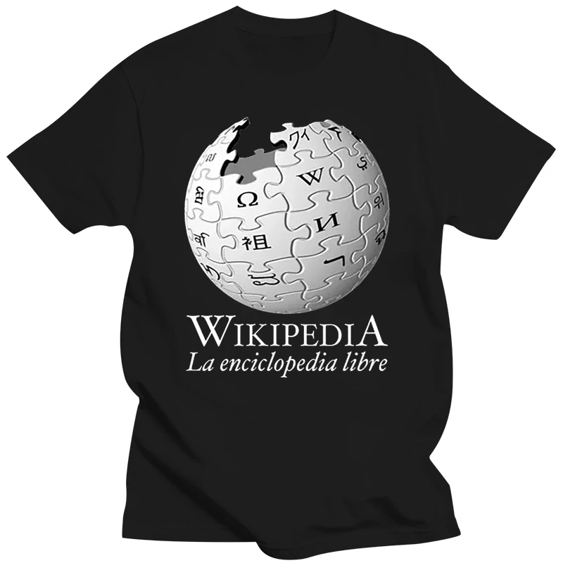 

Wikipedia logo Mens Black T-Shirt Tees Clothing