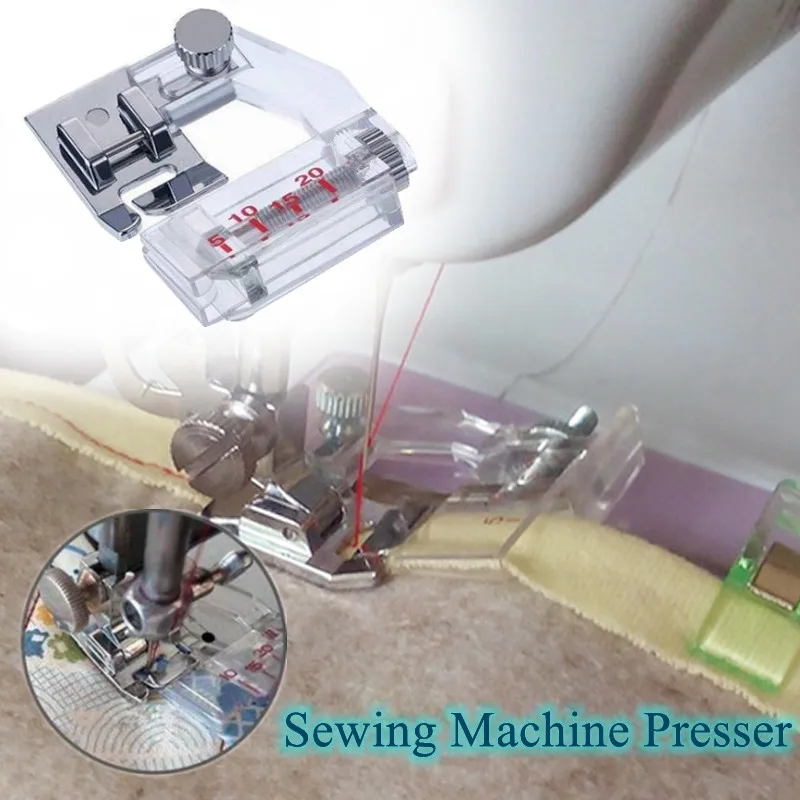 

Sewing Machine Cloth Presser Foot Bias Binder Stitch OverLock Zipper Ruler Parts Home Essentials Industrial Sewing Supplies