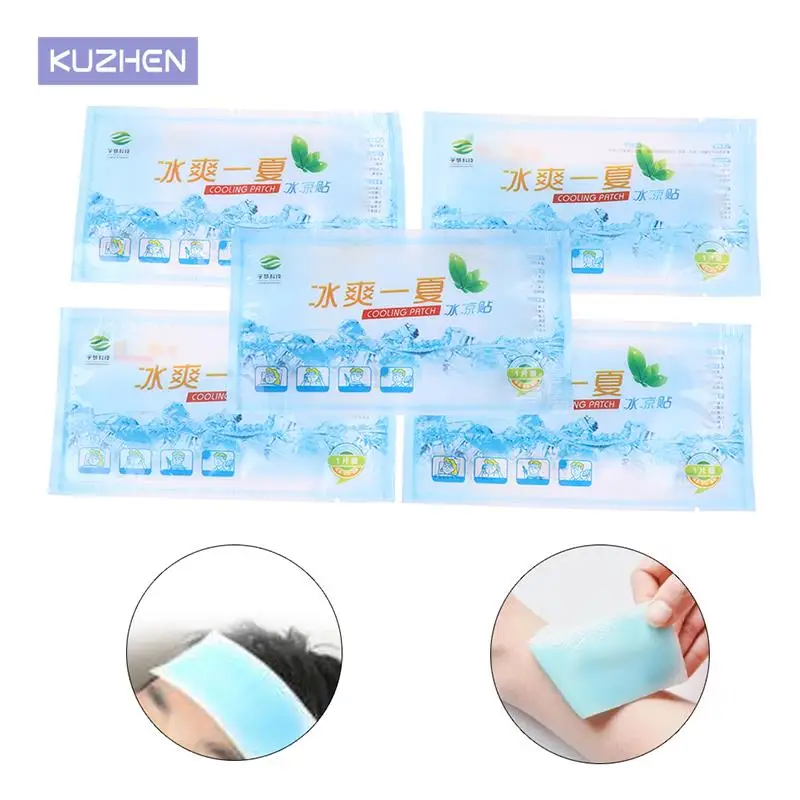 

5 шт. полимерная Гидрогелевая охлаждающая наклейка, антипиретическая головная боль, облегчающая боль, подкладка, более низкая температура, ...