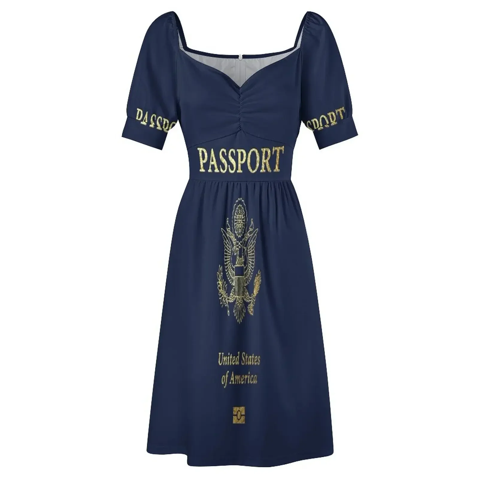 Платье без рукавов с обложкой американского паспорта вечернее платье длинные