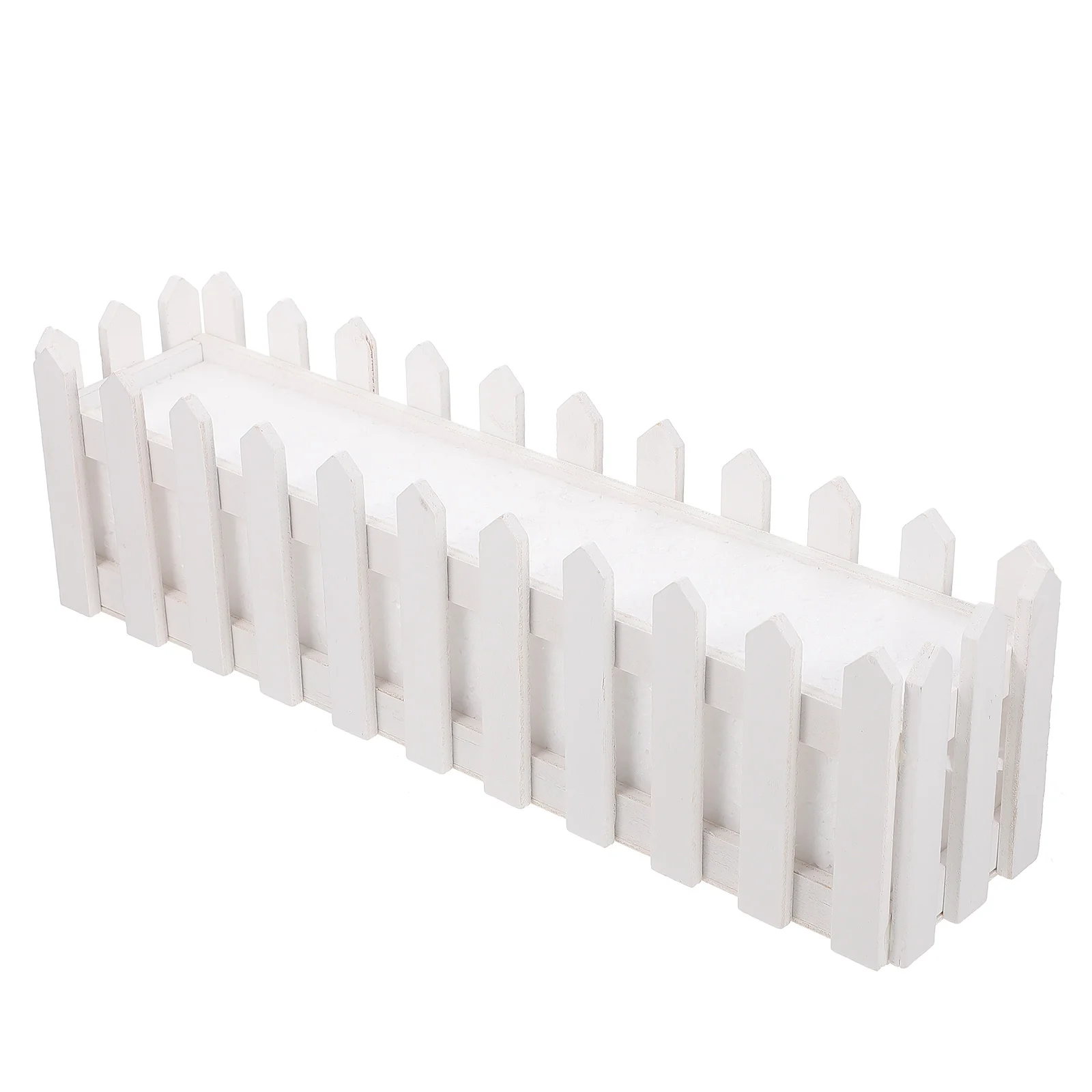 

1pc Artificial Flowerpot Fence Decoration Flower Arrangement Wooden Pot