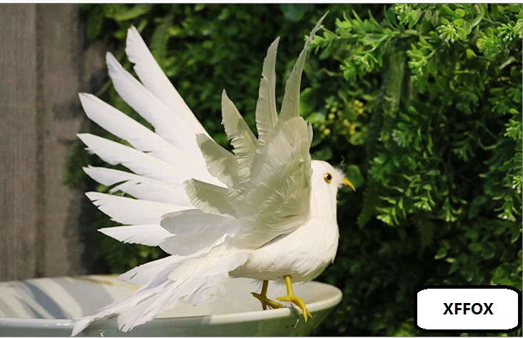 

cute wings dove model foam&furs white dove bird garden decoration gift about 25x40cm xf2854