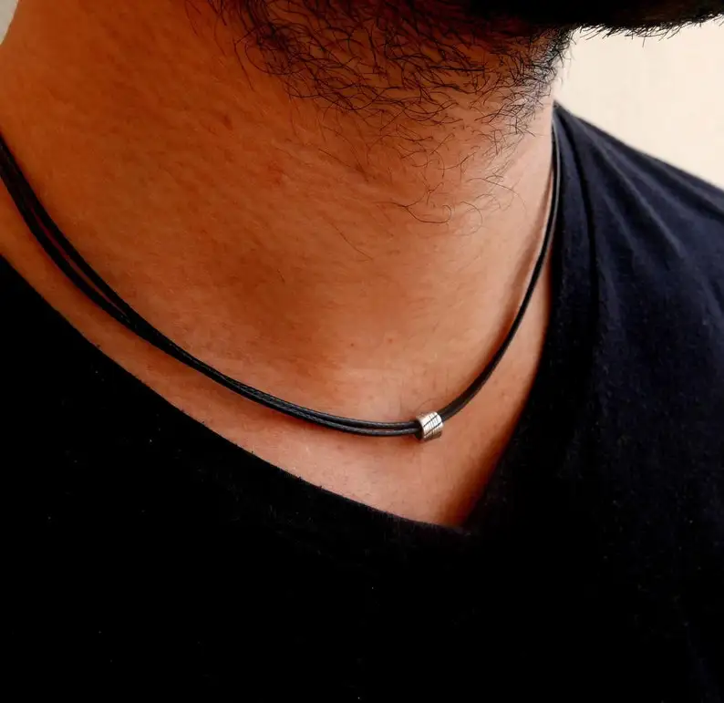 

Men's Necklace - Silver Jewelry Boyfriend Guys Christmas Gift for Him