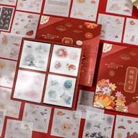 100pcslot the crane and sky acient china floral paper stickers box set diy journal diary scrapbooking gift free shipping